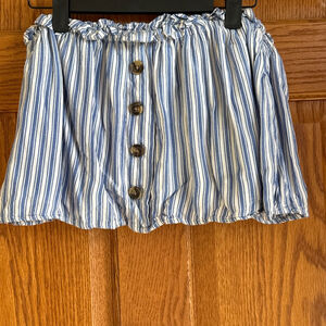 Women's American Eagle Blue White Striped Mini Skirt M